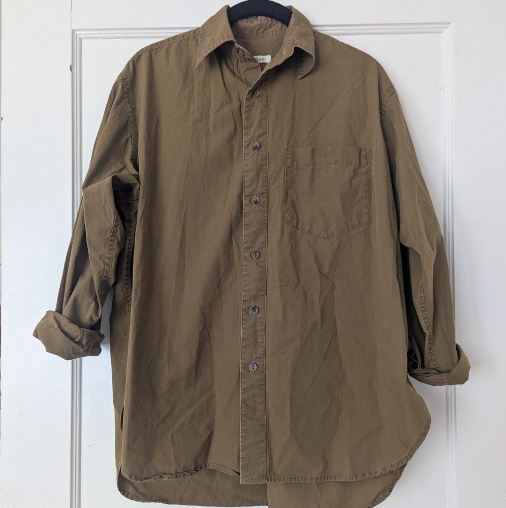 Men's Casual Button Down Shirt - Brown